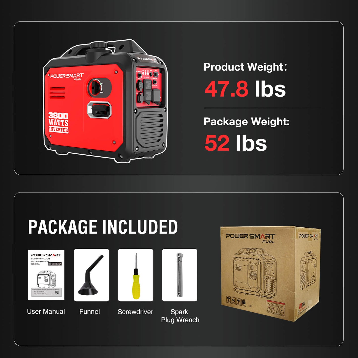 PowerSmart 3800W Inverter Gas Generator DB5068