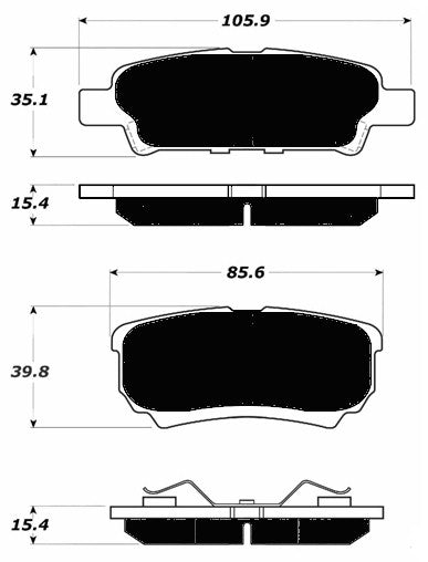 Porterfield Brake Pads for 2010 DODGE CALIBER SE or SXT - 2.0L