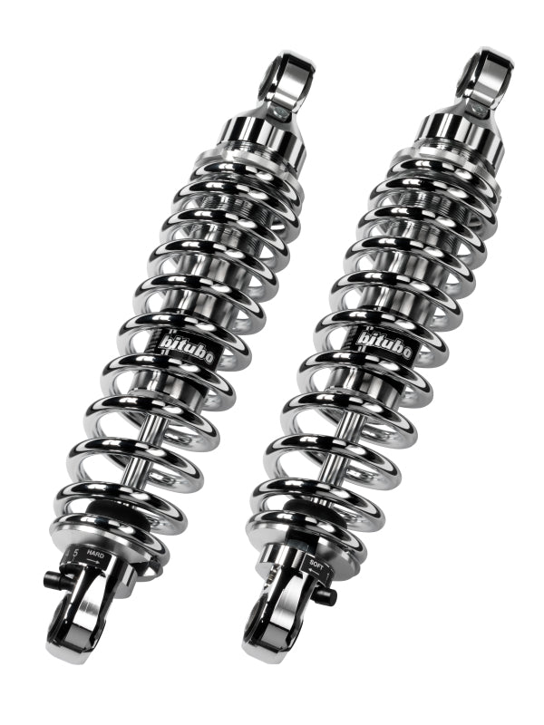 Bitubo Suspension Bitubo WME0 Twinshocks Adjustable: Spring Preload, Rebound, Length 331mm, Chrome Edition HD004WME03
