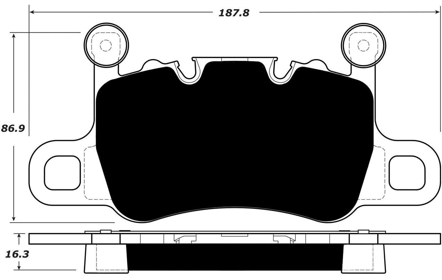 Porterfield Brake Pads for 2017 PORSCHE 911 Turbo w/Iron Discs