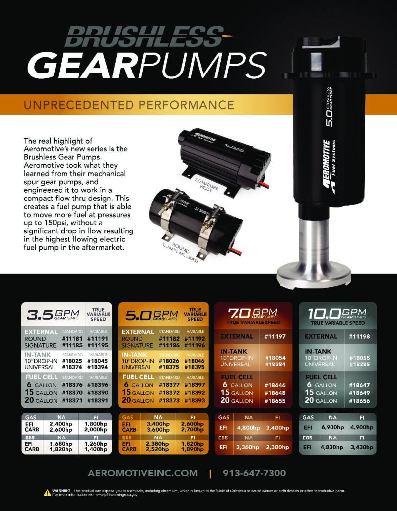 Aeromotive Fuel Pump, Module, w/ Fuel Cell Pickup, Brushless Spur Pro+