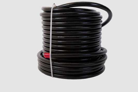 Aeromotive 8an PTFE S/S Braided Hose 20ft Black Jacketed 15337