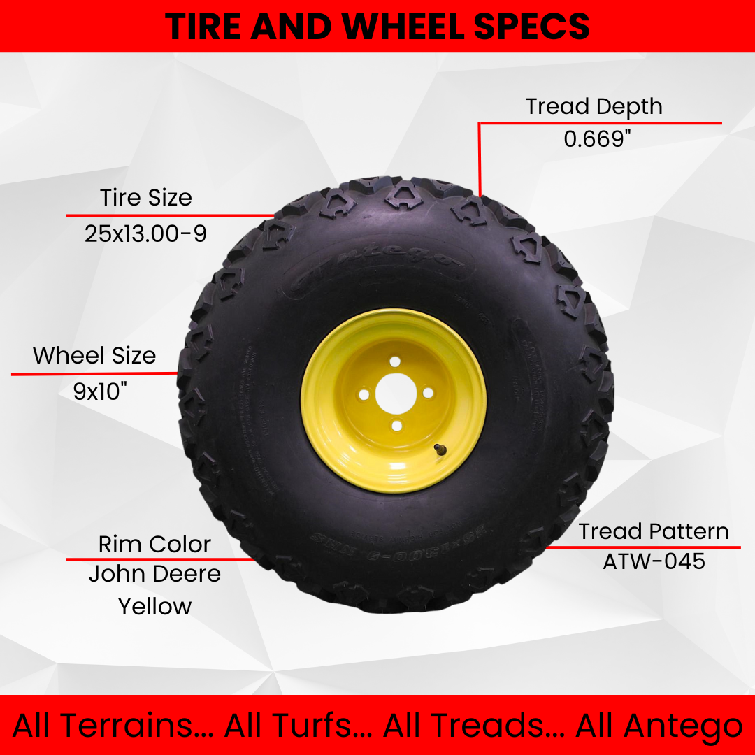 25x13.00-9 John Deere Gator Rear Wheel and Tire Assy Perfectly Replaces AM143569 M118819 (3)