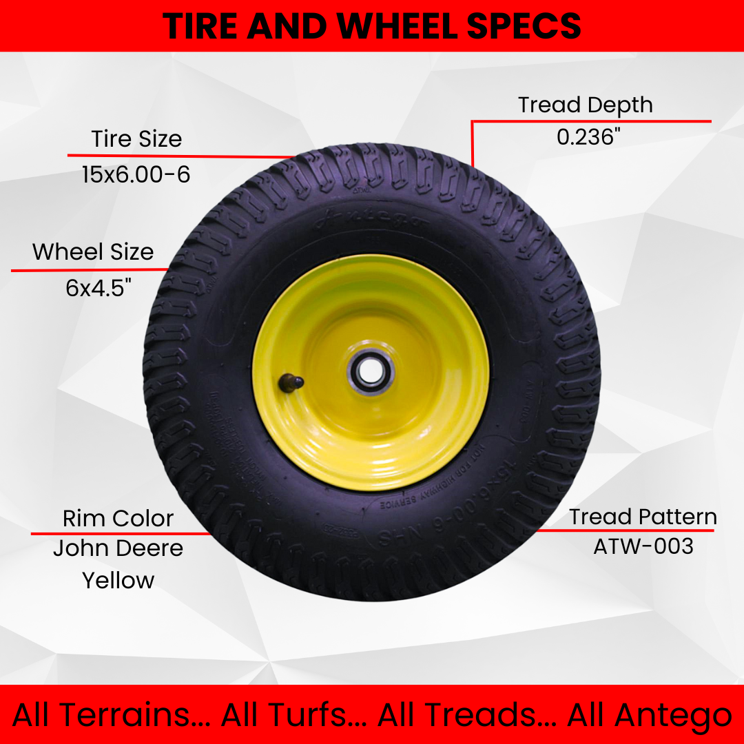 Antego Tire & Wheel (Set of 2) 15x6.00-6 Tire and Wheel Assemblies, ATW-003 (2)