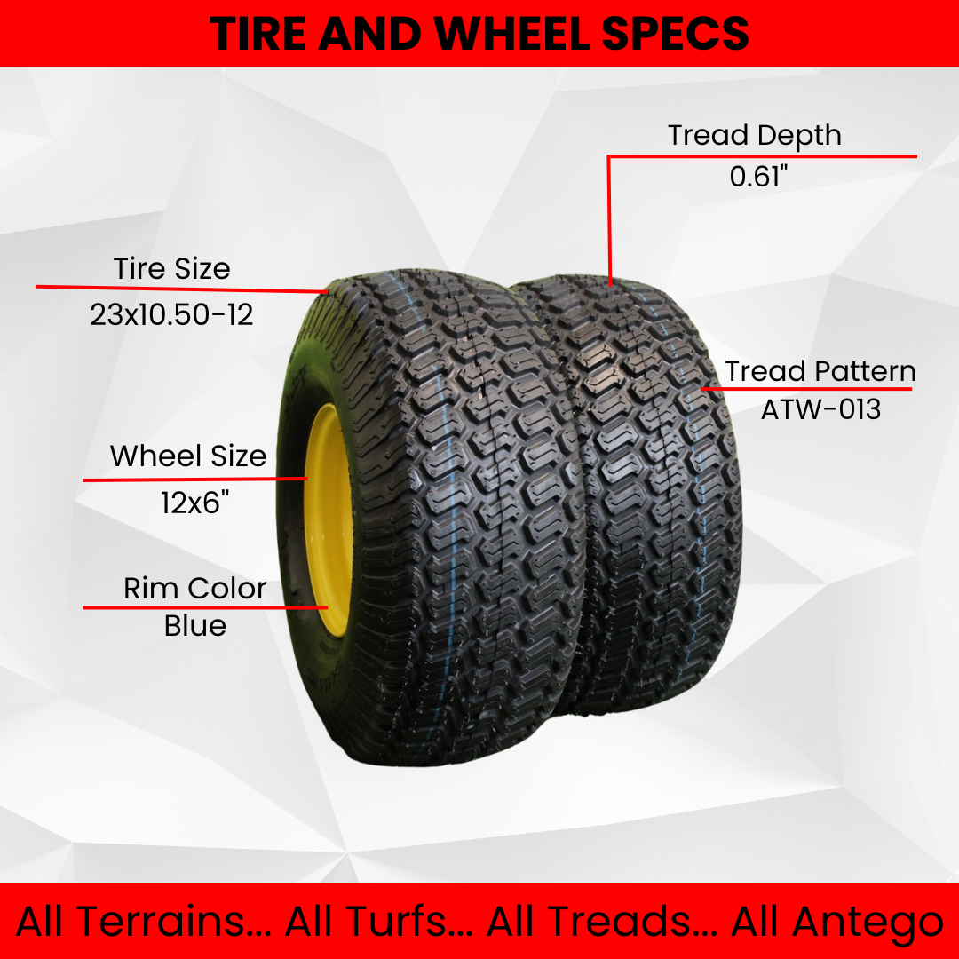 23x10.50-12 4 Ply with 12x6 Blue Aluminum Wheel and Tire Assembly for Golf Cart (1 Right