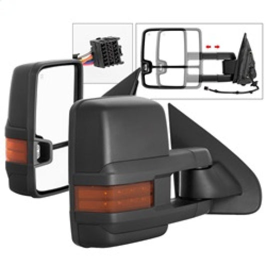 Spyder xTune Chevy Silverado 14-16 Heated Amber LED Signal Telescoping Mirrors