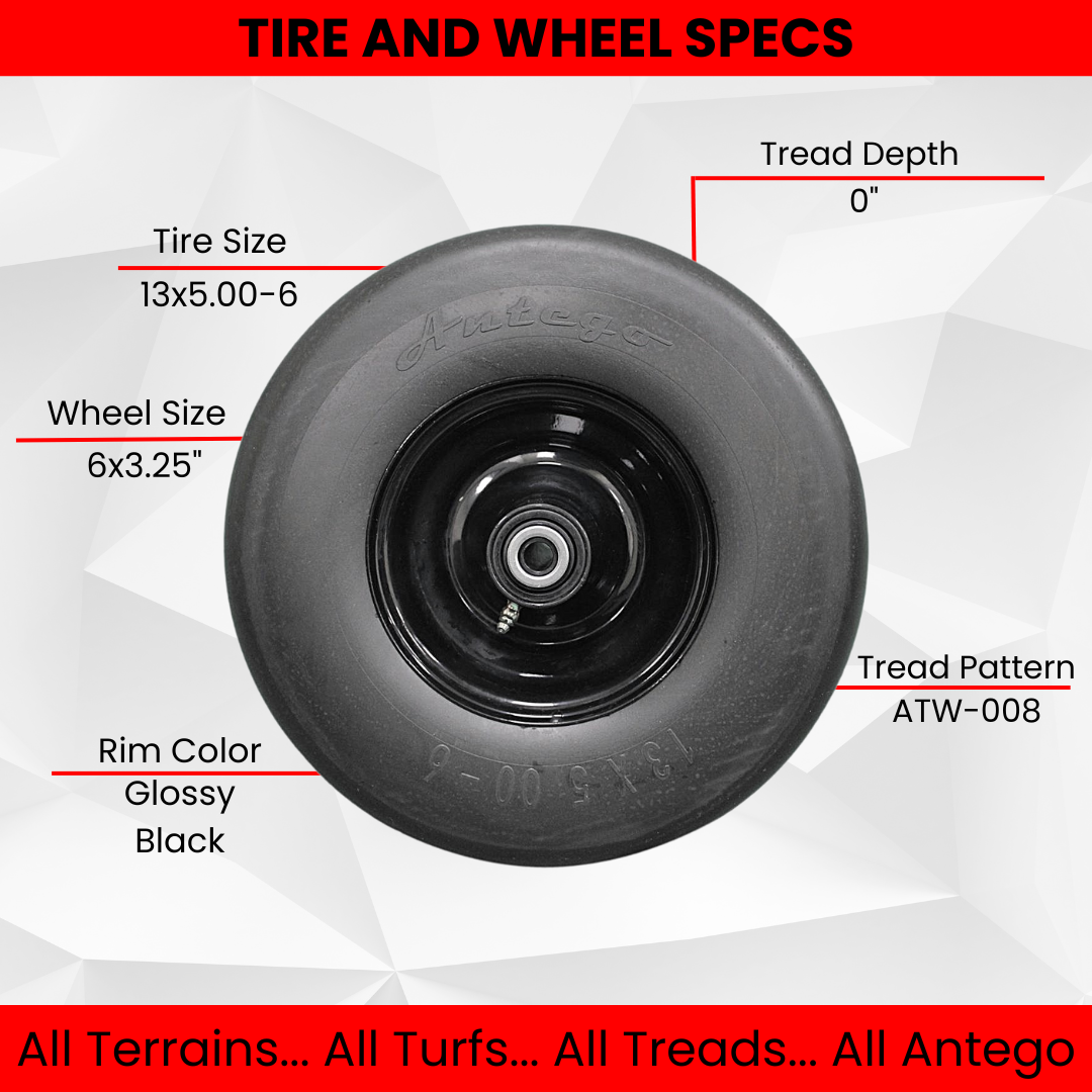 13x5.00-6 Black No Flat Front Solid Tire Puncture Proof Assembly (Qty: 1) Replaces