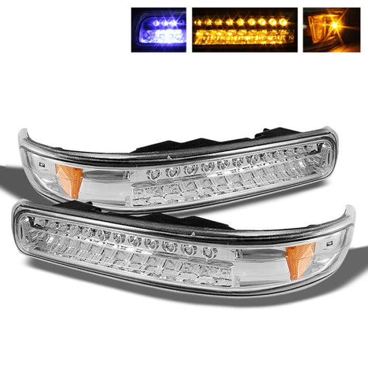 SPYDER Xtune Chevy Silverado 99-02 LED Amber Bumper Lights Chrome CBL-CS99-LED-E 5014573