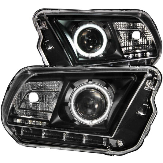 Anzo 2010-2014 Ford Mustang Projector Headlights w/ Halo Black (CCFL)