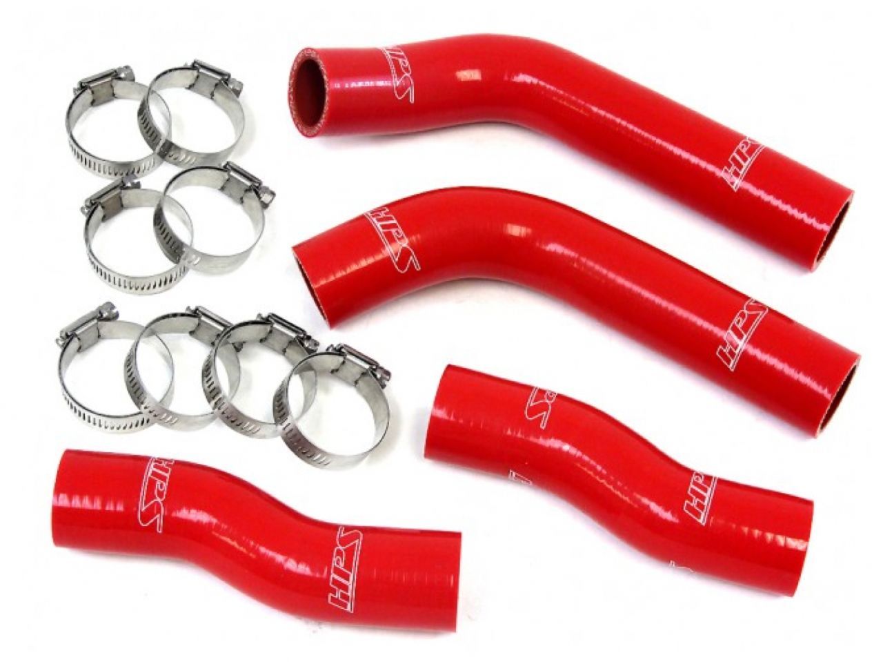 HPS Performance HPS Red Reinforced Silicone Coolant Hose Kit (4pc set) front radiator