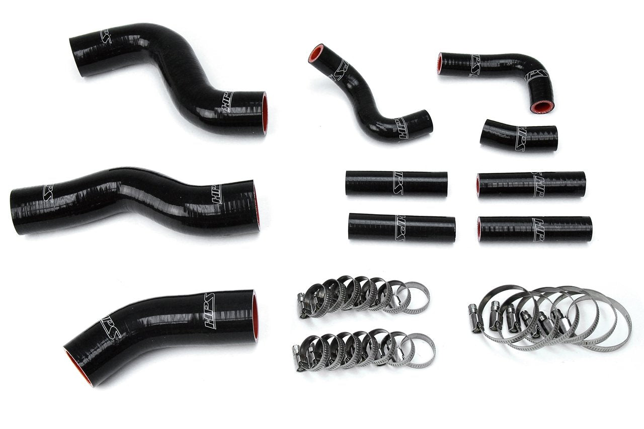 HPS Black Reinforced Silicone Radiator + Pesky Heater Hose Kit 1FZ-FE Toyota 92-97 Land