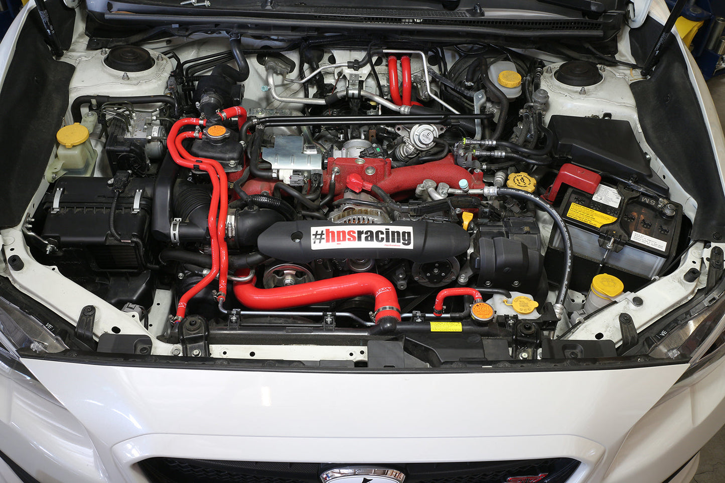 HPS Performance HPS Red Reinforced Silicone Radiator + Heater Hose Kit Subaru 15-16 WRX