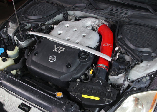 HPS Performance HPS Red Reinforced Silicone Post MAF Air Intake Hose Kit Nissan 03-06