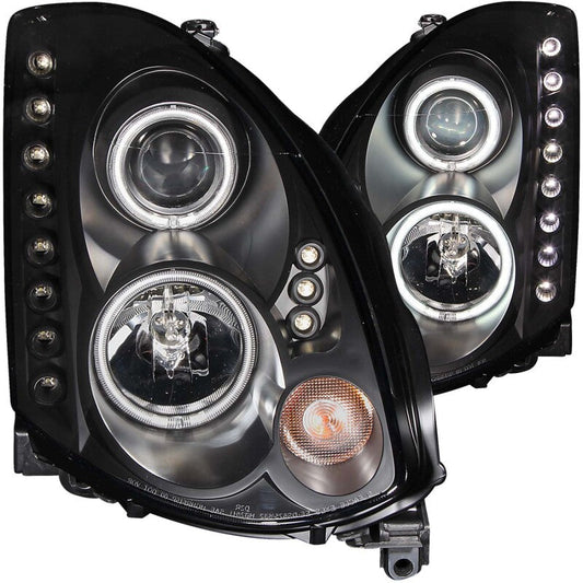 Anzo 2003-2007 Infiniti G35 Projector Headlights w/ Halo Black (CCFL) (HID