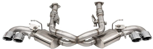 Corsa 2020 Corvette C8 3in Valved Cat-Back 4.5in Pol Quad Tips Fits Factory Perf Exhaust