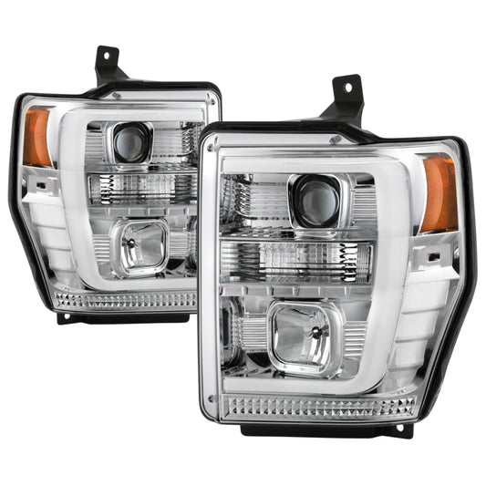 Spyder Ford F-250/350/450 08-10 V2 High-Power LED Headlights-Switch Back-Chrome