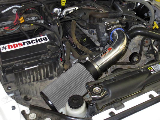 HPS Shortram Air Intake Kit 2007-2011 Jeep Wrangler 3.8L V6, Polish