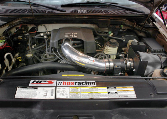 HPS Shortram Air Intake Kit 1997-2003 Ford F150 4.6L 5.4L V8, Includes Heat Shield, Polish