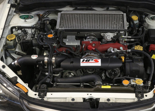 HPS Cold Air Intake Kit 2008-2014 Subaru WRX 2.5L Turbo, Converts to Shortram, Black