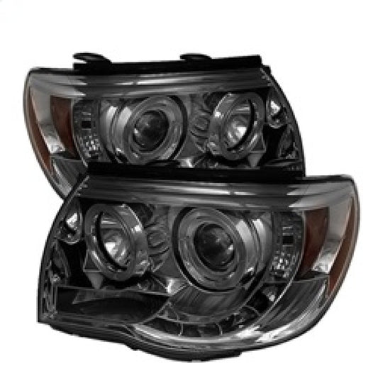 Spyder Toyota Tacoma 05-11 Projector Headlights LED Halo LED Smoke High H1 Low H1
