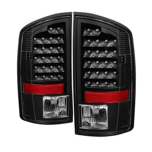 SPYDER Xtune Dodge Ram 07-08 1500 / Ram 07-09 2500/3500 LED Tail Lights Black ALT-JH-DR07-LED-BK 5073013
