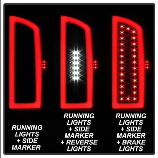 SPYDER xTune 07-08 Dodge Ram 1500 Light Bar LED Tail Lights - Blk Smoke ALT-ON-DRAM06-LBLED-BSM 9044007