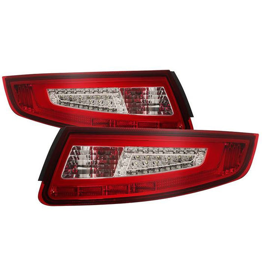 SPYDER xTune Porsche 911 997 05-08 Light Bar LED Tail Lights - Red Clear ALT-ON-P99705V2-LBLED-RC 9038631