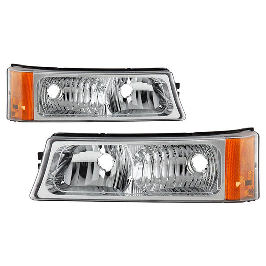 SPYDER Xtune Chevy Silverado 03-06 Bumper Lights Amber Reflector Chrome CBL-JH-CSIL03-AM-E 5079299