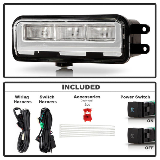SPYDER 22-24 Toyota Tundra OEM Full LED Fog Lights w/Switch - Clear (FL-CL-TTU2022-LED-C) 9051029