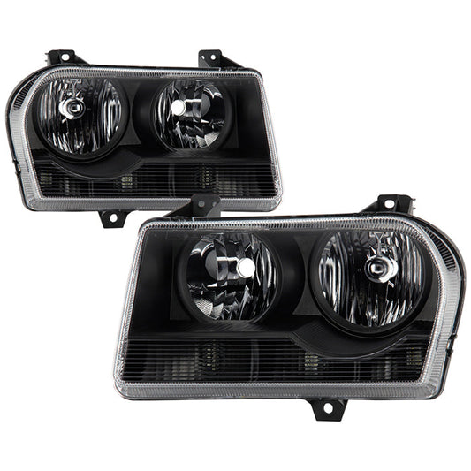 SPYDER Xtune Chrysler 300 05-08 Halogen Non-Projection Style Only Crystal Headlights Black HD-JH-C305-HA-BK 9026423