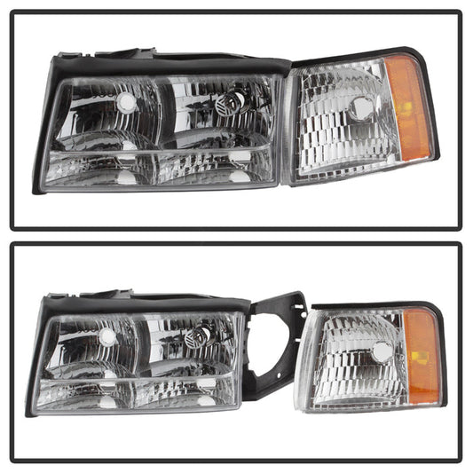 SPYDER xTune 97-99 Cadillac Deville 4pc OEM Style Headlights w/Corner Light - Chrome (HD-JH-CADDEV97-SET-C) 9039003