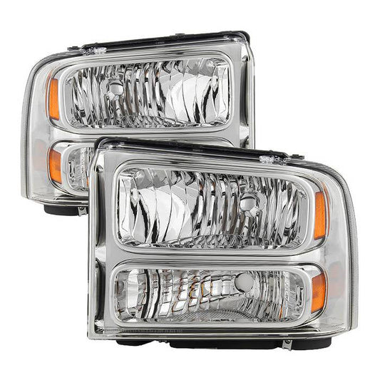 SPYDER Xtune Ford F250 F350 F450 Superduty Excursion 99-04 Headlights Chrome HD-JH-FF25099-HA-C 9033018