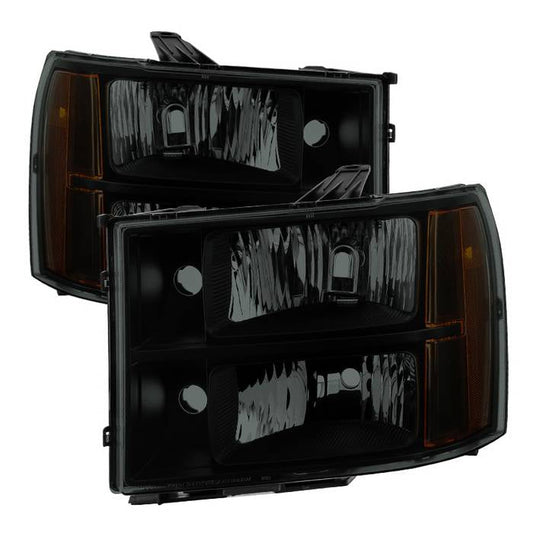 SPYDER Xtune GMC Sierra 07-13 Crystal Headlights Black Smoked HD-JH-GSIE07-AM-BSM 9034763