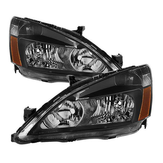 SPYDER Xtune Honda Accord 03-07 Amber Crystal Headlights Black HD-JH-HA03-AM-BK 5014351