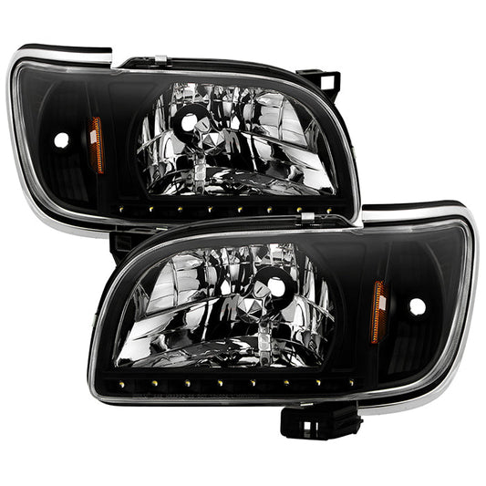 SPYDER Xtune Toyota Tacoma 01-04 1 Piece w/ Chrome Trim Crystal Headlights Black HD-ON-TT01-1PC-LED-CC-BK 5056221