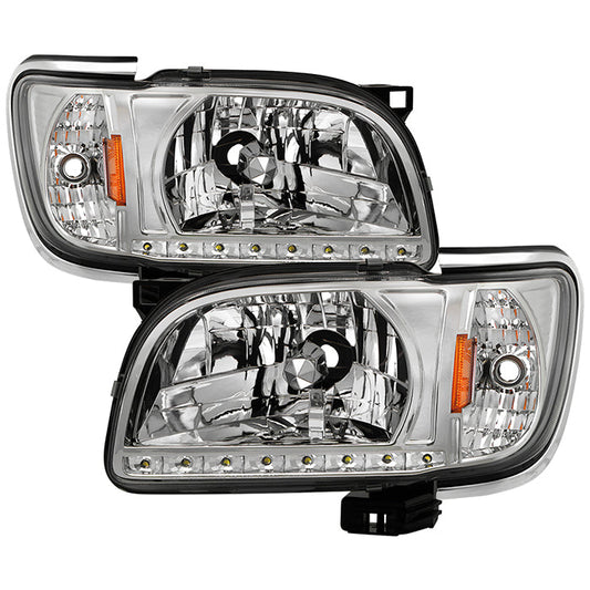 SPYDER Xtune Toyota Tacoma 01-04 1 Piece w/ Chrome Trim Corner Crystal Headlights HD-ON-TT01-1PC-LED-CC-C 5056368