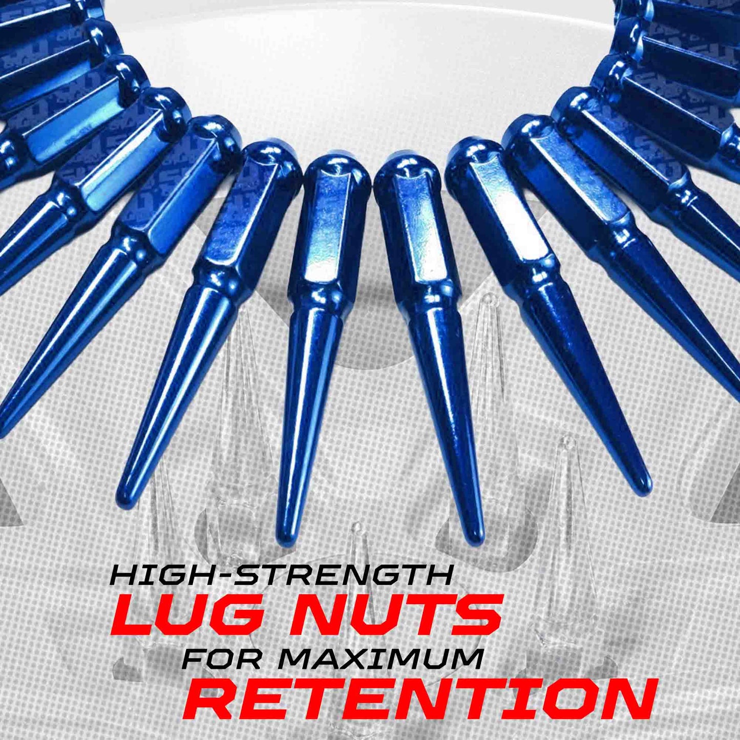 10x1.25mm Extended Spike Lug Nuts - 60 Degree Taper Seat