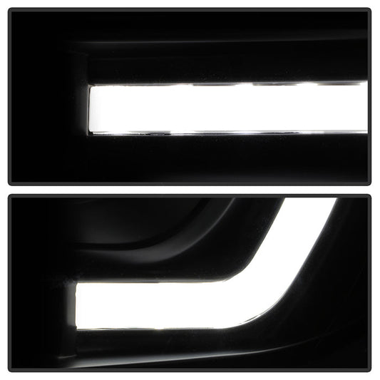 SPYDER xTune 12-15 Toyota Tacoma Light Bar DRL Projector Headlights - Black Smoke (PRO-JH-TTA12-LBDRL-BSM) 9037559