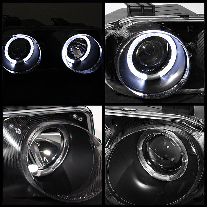 Spyder Acura Integra 98-01 Projector Headlights LED Halo -Black High H1 Low 9006