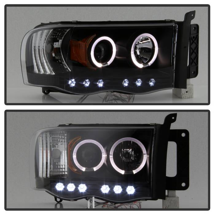 Spyder Dodge Ram 1500 02-05/Ram 2500 03-05 Projector Headlights LED Halo LED Blk