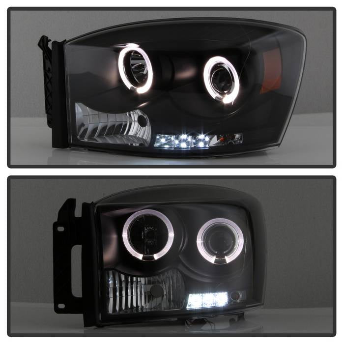 Spyder Dodge Ram 1500 06-08/Ram 2500 06-09 Projector Headlights LED Halo LED Blk