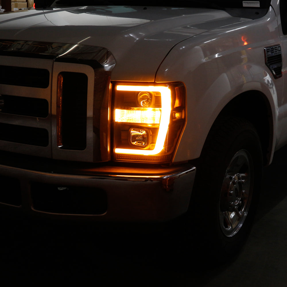 Spyder Ford F-250/350/450 08-10 V2 High-Power LED Headlights-Switch Back-Black