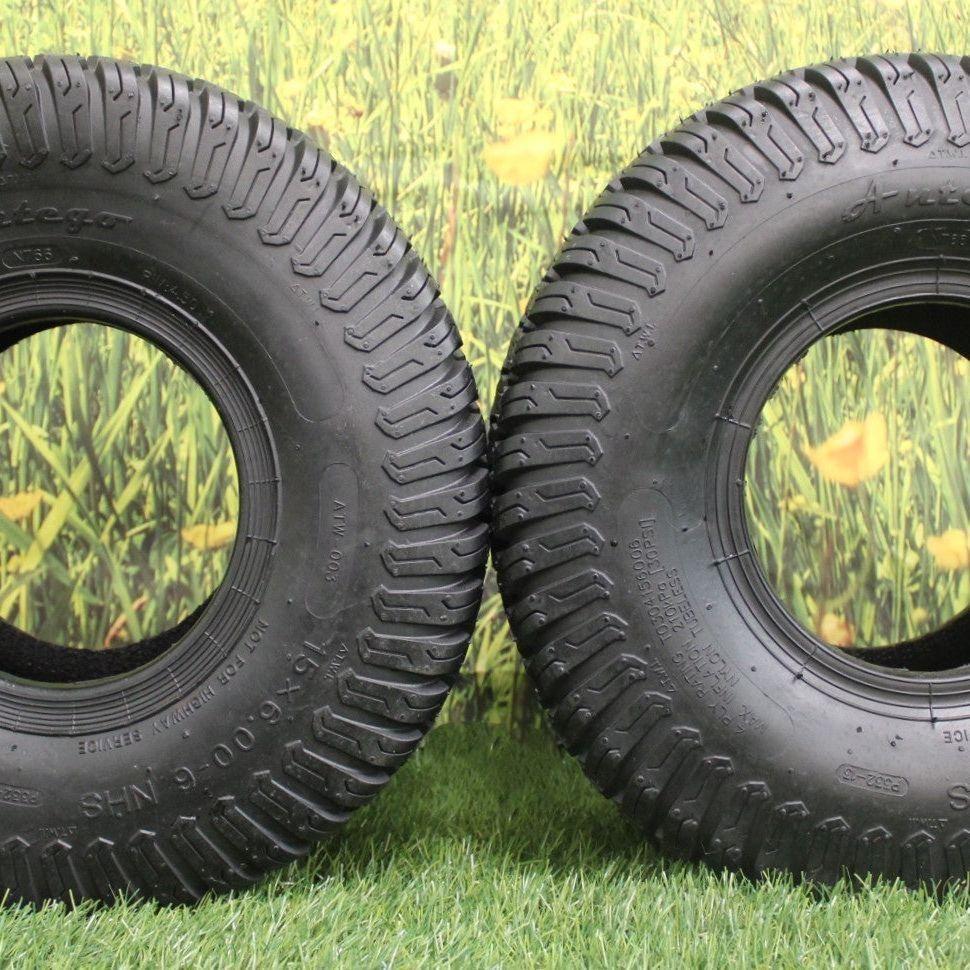 Antego Tire & Wheel - (Set of 2) (ATW-003) 15x6.00-6NHS Lawn Mower Tires