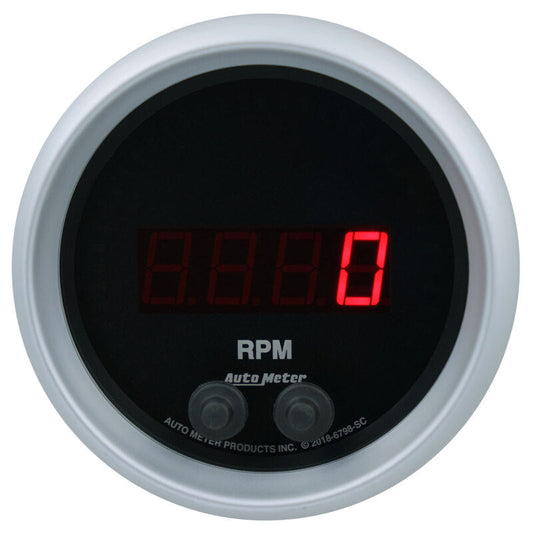 Autometer 85.7mm Black 0-16K RPM Tachometer Sport-Comp Elite Digital Gauge 6798-SC