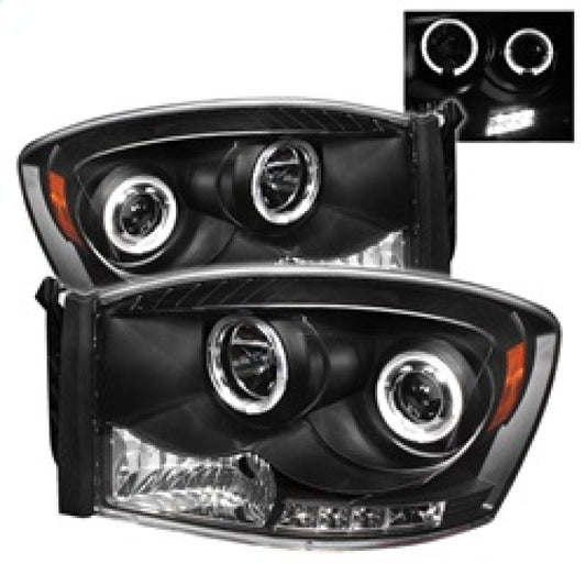 Spyder Dodge Ram 1500 06-08/Ram 2500 06-09 Projector Headlights LED Halo LED Blk