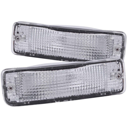 Anzo 1989-1995 Toyota Pickup Euro Parking Lights Chrome w/ Amber Reflector