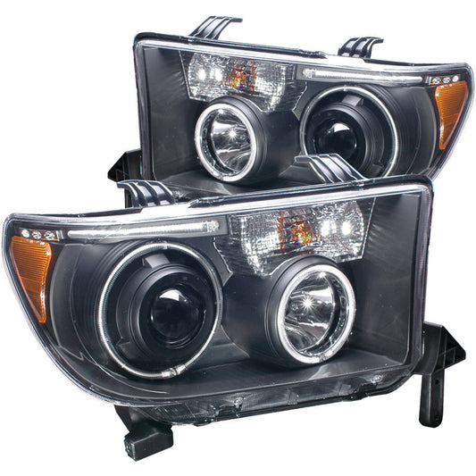 Anzo 2007-2013 Toyota Tundra Projector Headlights w/ Halo Black (CCFL)
