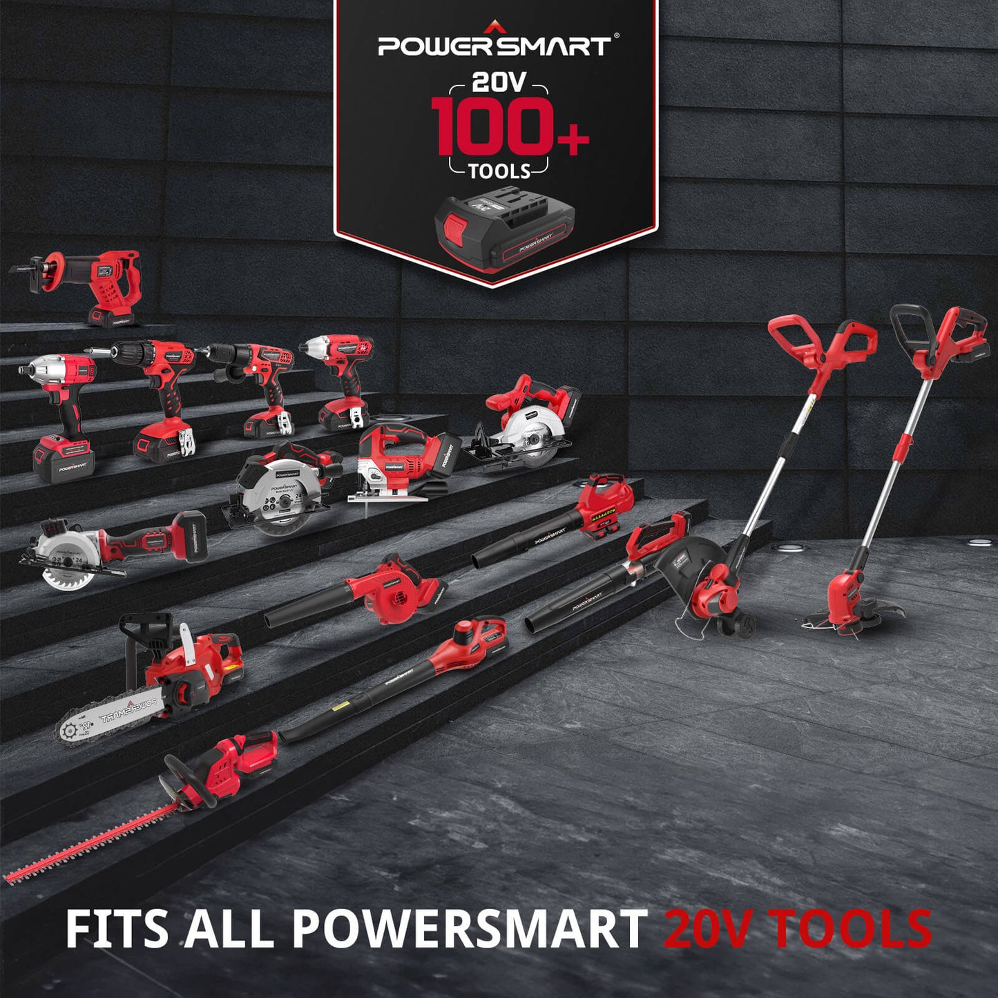 PowerSmart 450CFM Cordless Leaf Blower w/ Two 20V Battery and Charger DB2201B