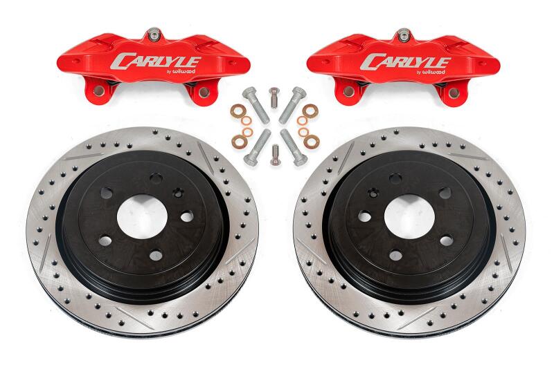BMR Suspension BMR 97-04 Chevrolet Corvette C5 Brake Kit For 15in Conversion Drilled & Slotted Rotors Red Calipers DBK553