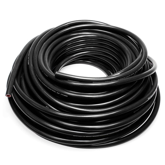 HPS High Temp 1/8" ID(3mm)Reinforced Silicone Heater Hose Black-100 Feet